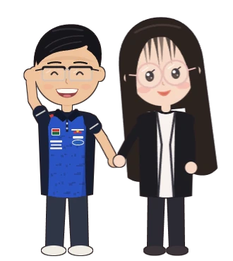 Hai người bên nhau trong một khung cảnh minh họa tưởng tượng